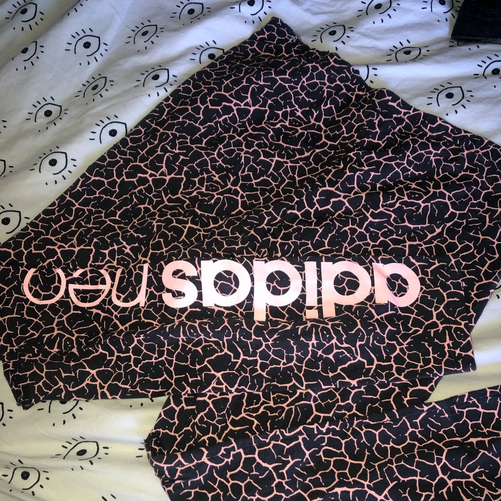 Adidas Neo Pink & Gray Crackle Leggings
